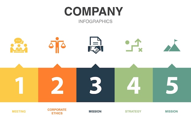 Company icons Infographic design template Creative concept with 5 options