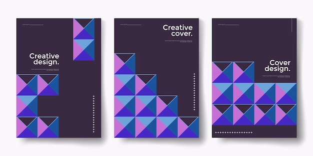 Company identity brochure template collection Business presentation vector vertical orientation front page mock up set Corporate report cover abstract geometric illustration design layout bundle