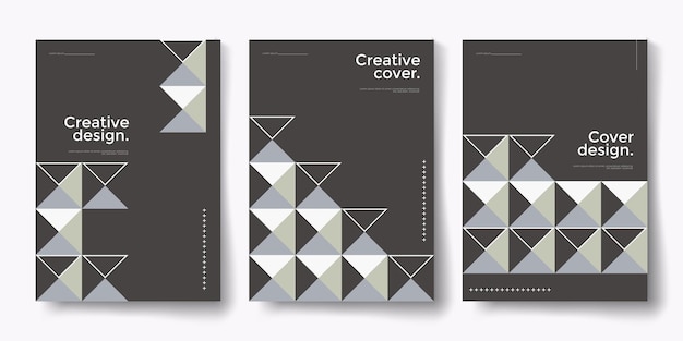 Company identity brochure template collection Business presentation vector vertical orientation front page mock up set Corporate report cover abstract geometric illustration design layout bundle