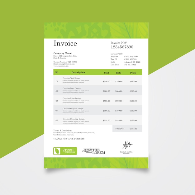 Company invoice template