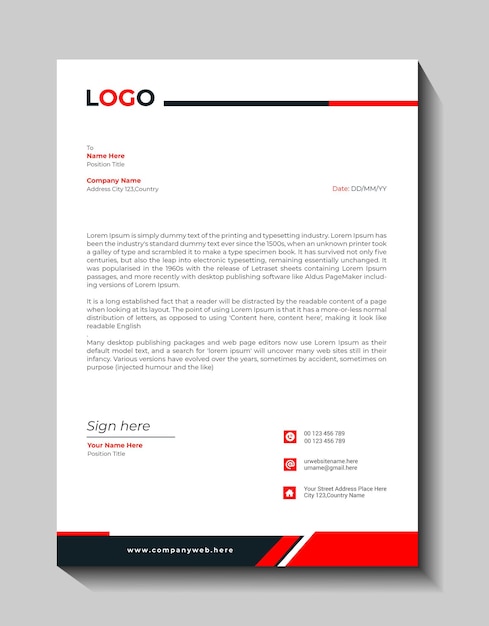 Company letterhead design template