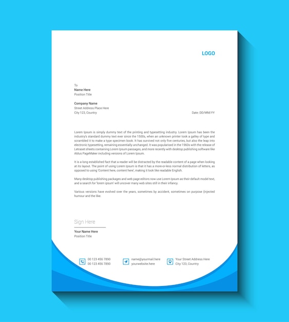 Vector company letterhead design