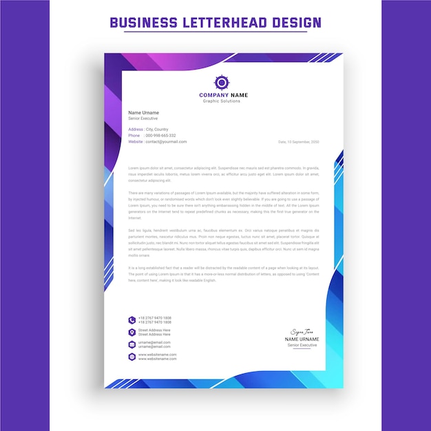 Company letterhead template for business identity