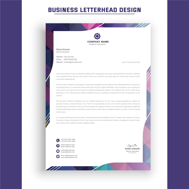 Company letterhead template for business identity