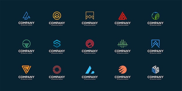 Company logo collection with modern and unique concept design