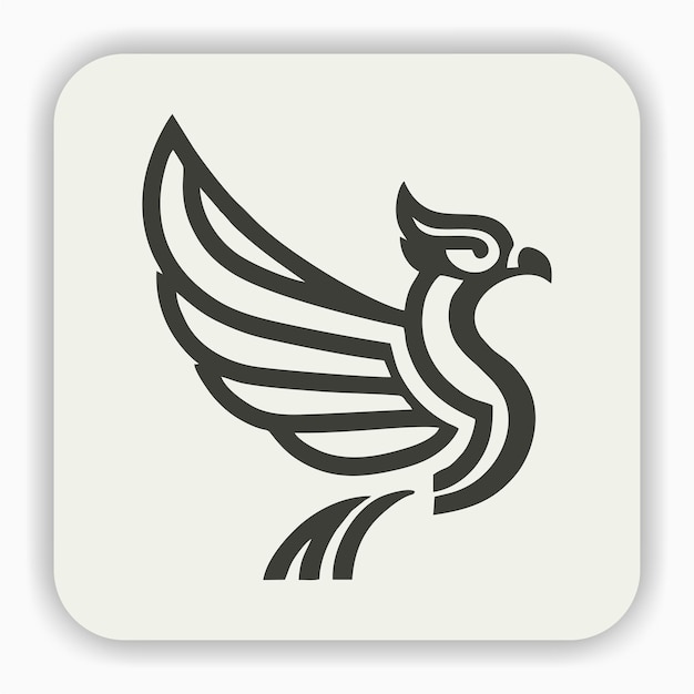 エレガントな鳥のワニのアイコンで会社のロゴのインスピレーション