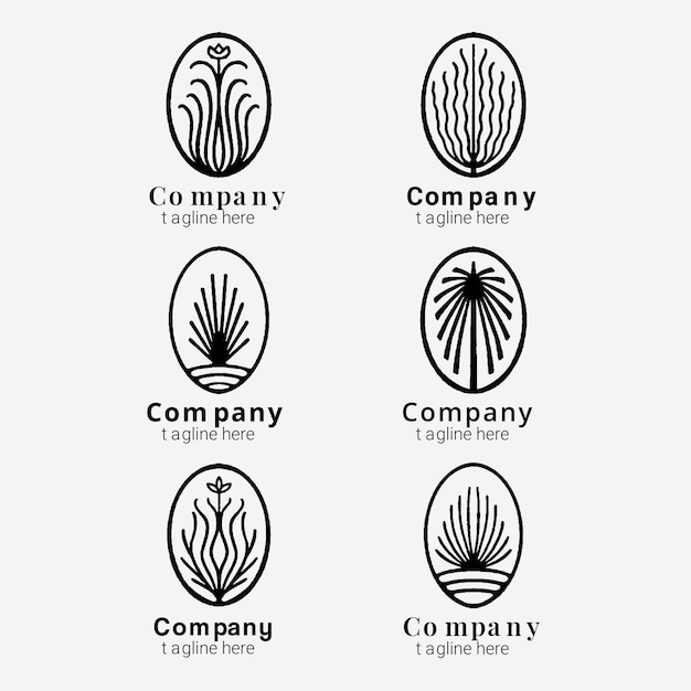 Vector company logo template monochrome style