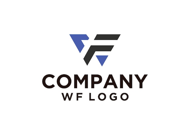 A company logo that is blue and black with the letters wf