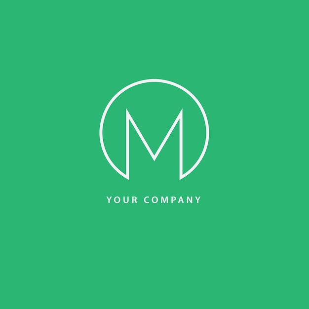 Company logo with letter m for business identity