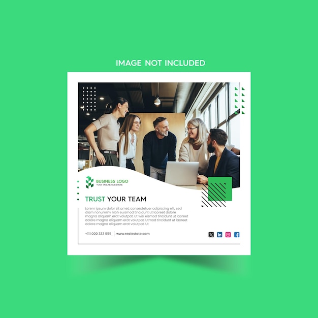 Company meeting social media Instagram and Facebook post template