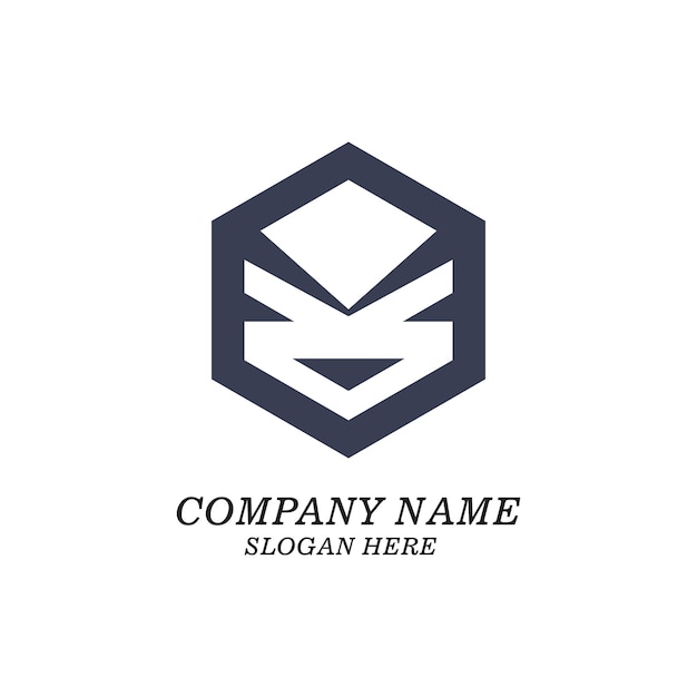 Company name logo design simple concept Premium Vector
