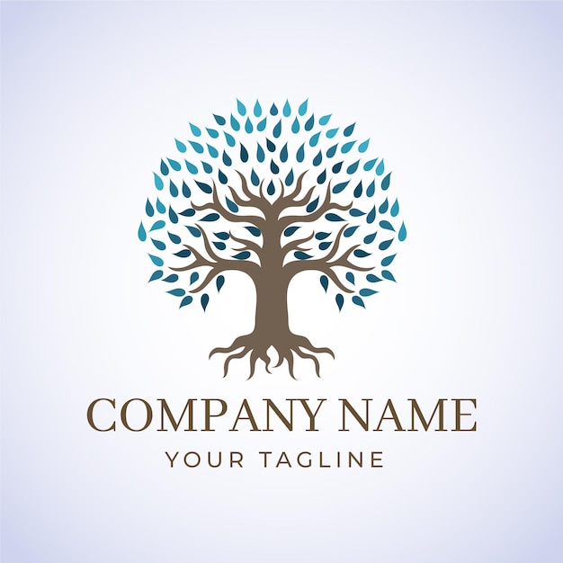 Company nature tree logo template winter leaves