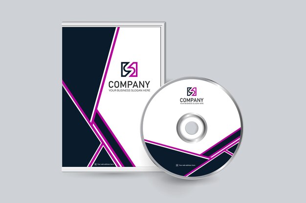Vector company official modern dvd label and compact disc cover template