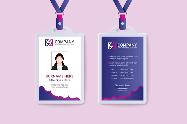 Company official modern id card template