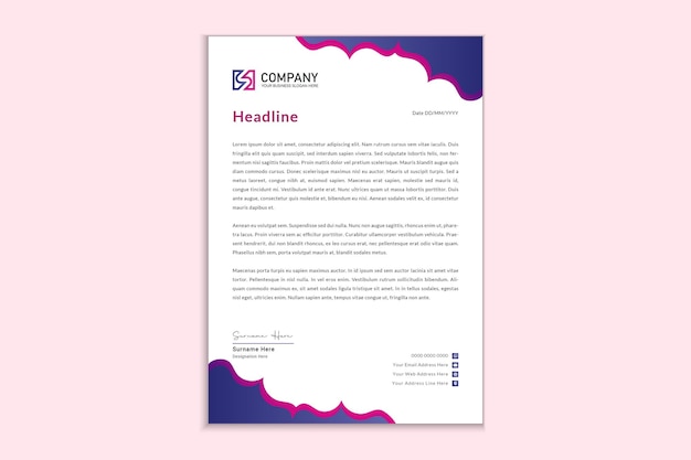 Company official modern letterhead template