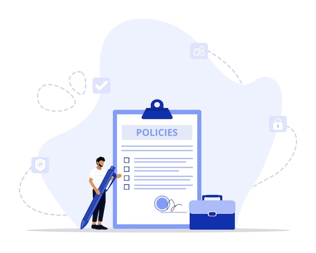 Company policies document concept illustration