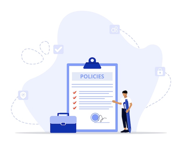 Company policies document concept illustration