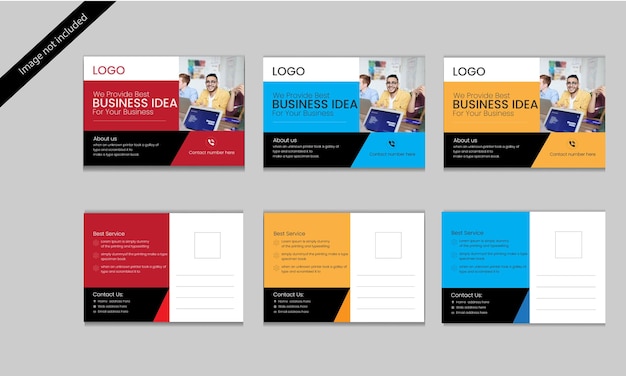Company post card design template vector