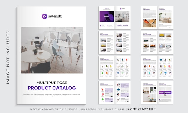 会社の製品カタログデザインテンプレートまたは多目的製品パンフレット