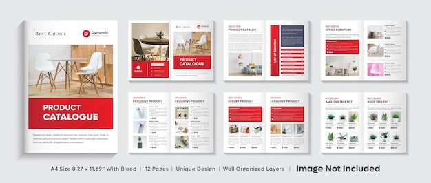 Company product catalogue design template or product catalog design layout template