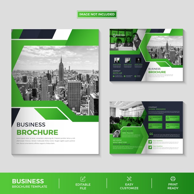 Company profile 4 pages brochure template design premium vector