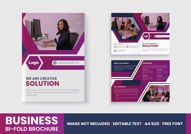 Company profile bifold brochure template design