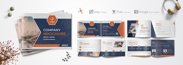 Company profile brochure, corporate business template, booklet catalog or modern report