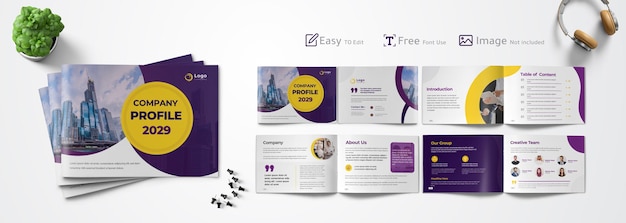 Company profile brochure, corporate business template, booklet catalog or modern report