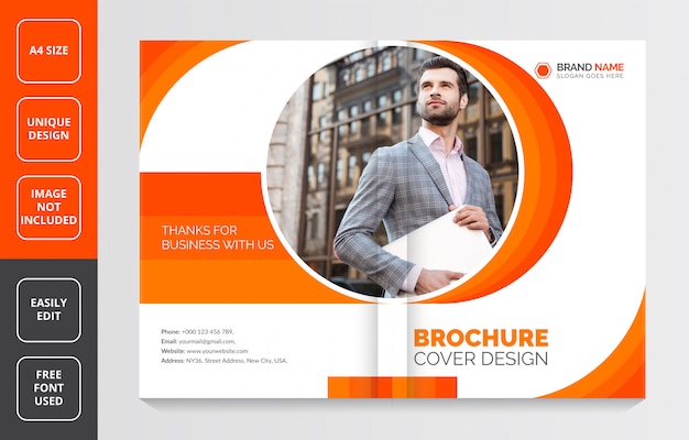 Vector company profile brochure cover design, modern business brochure template