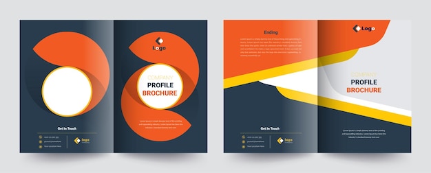 Шаблон дизайна обложки брошюры с профилем компании, подходящий для многоцелевых проектов