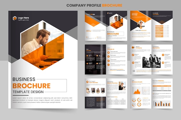 Вектор Дизайн брошюры профиля компании бизнес брошюра шаблон макет дизайна минимальная бизнес брошьюра