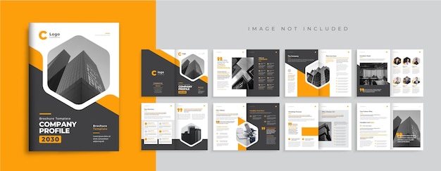 Company profile brochure template design corporate business brochure layout 16-page brochure