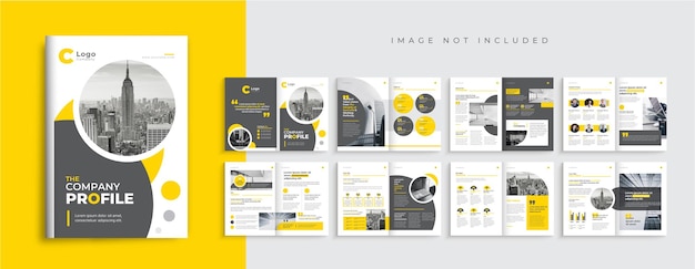 Vector company profile brochure template design creative corporate business brochure layout