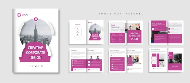 Дизайн шаблона брошюры с профилем компании или дизайн макета шаблона брошюры с профилем компании