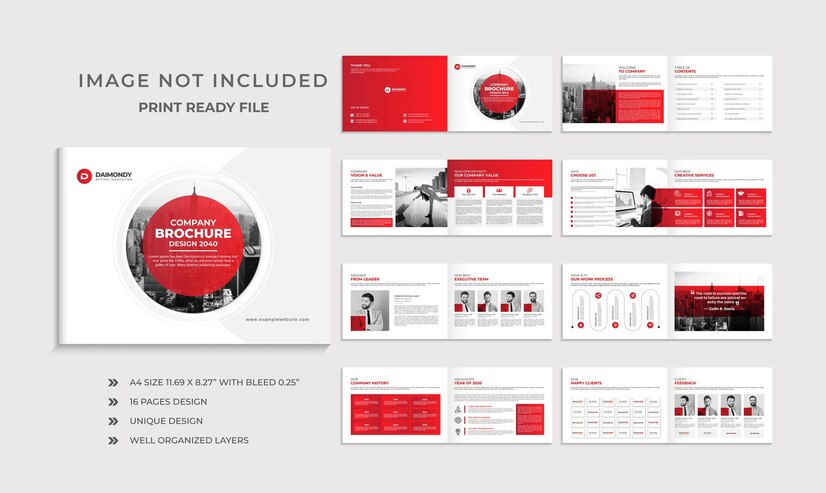  Company profile brochure template or landscape multipage brochure design