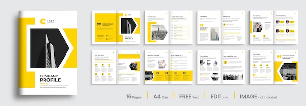 Шаблон макета брошюры профиля компании минимальный профессиональный шаблон дизайна брошюры