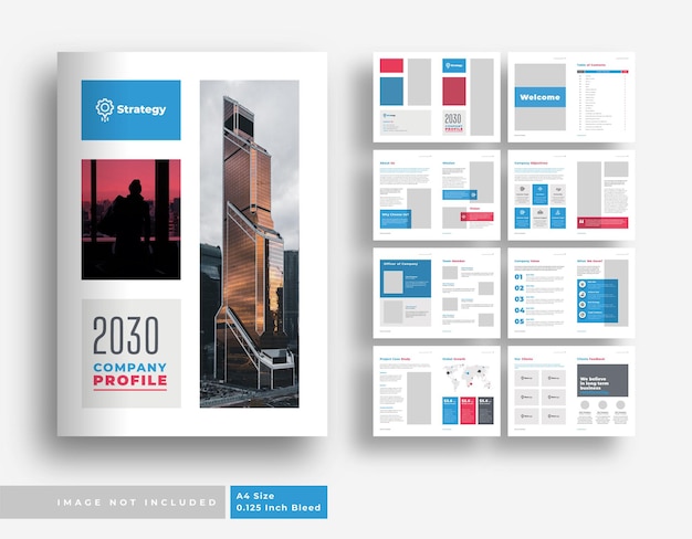 Modello di progettazione del layout del modello di brochure del profilo aziendale modello di brochure aziendale minimalista