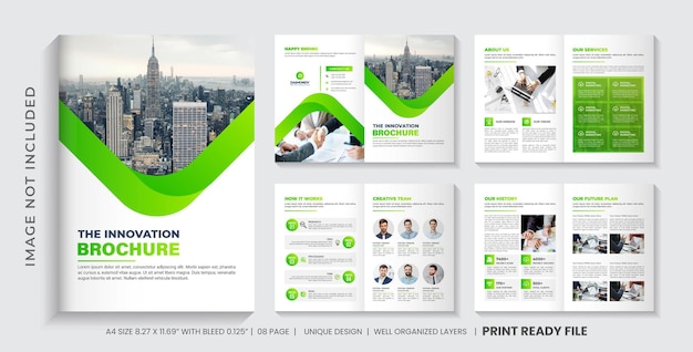 макет шаблона брошюры профиля компании или дизайн многостраничной брошюры