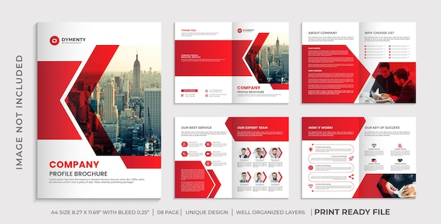 Company profile brochure template, Multipage brochure design