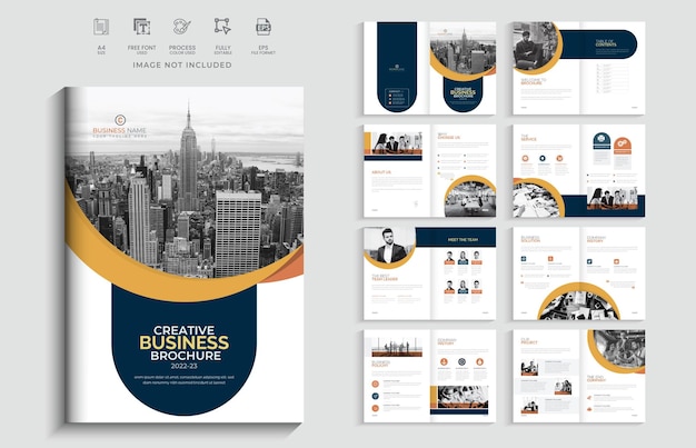 Vector company profile brochure template, multipage brochure design