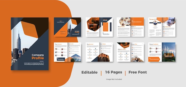 회사 프로필 브로셔 템플릿 또는 비즈니스 브로셔 디자인 서식 파일 Premium 벡터