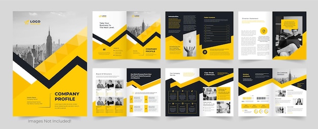 Vector company profile company profile yellow color shape template design