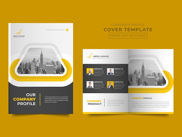 Company profile cover brochure template layout design