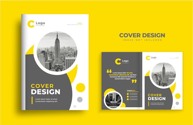 Vector company profile cover design company cover yellow colour template layout design