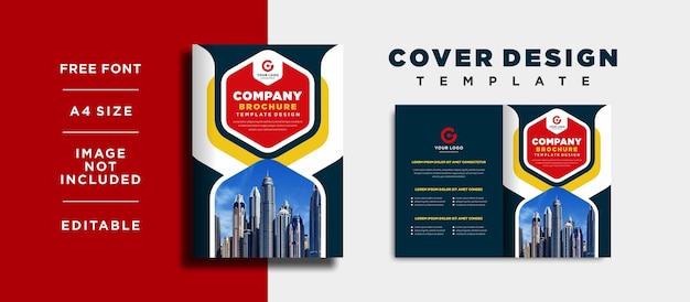 Modello di progettazione della copertina del profilo aziendale o progettazione del modello di copertina della brochure