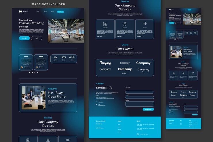 वेक्टर company profile landing design template
