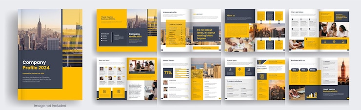 Company profile multipurpose presentation business brochure pages annual report template