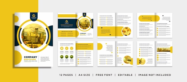 Company profile proposal or brochure template layout design orange color shape minimalist business proposal or brochure template design