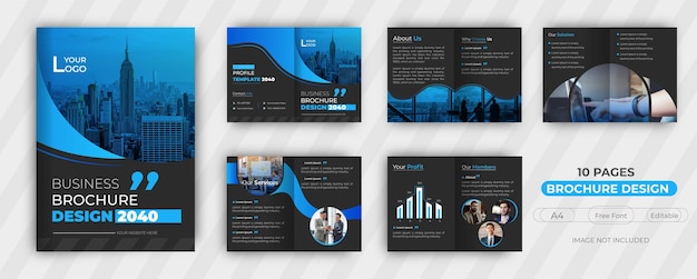 Company profile template and 10 pages brochure design