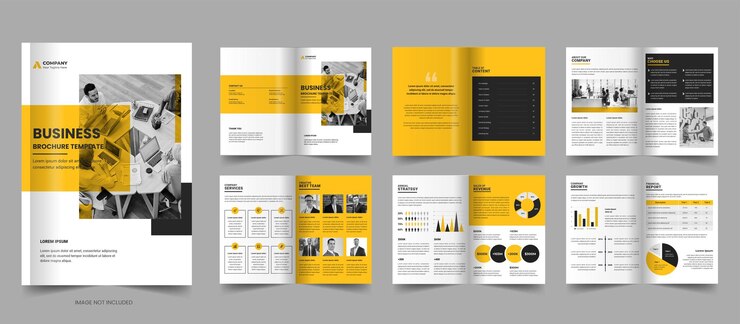 Vector company profile template corporate brochure layout design business brochure template design